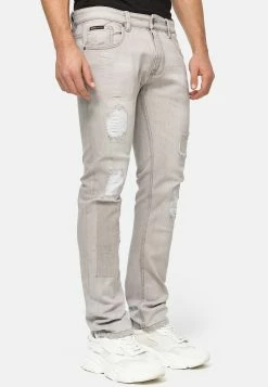 Indicode Jeans Mcintyre - Straight Leg Jeans - Lt Grey -Indicode Jeans Verkoop winkel 04bd467442b245448de7a7c4b1a7a731