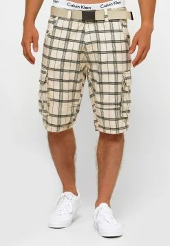 Indicode Jeans Blixt - Shorts - Fog Check