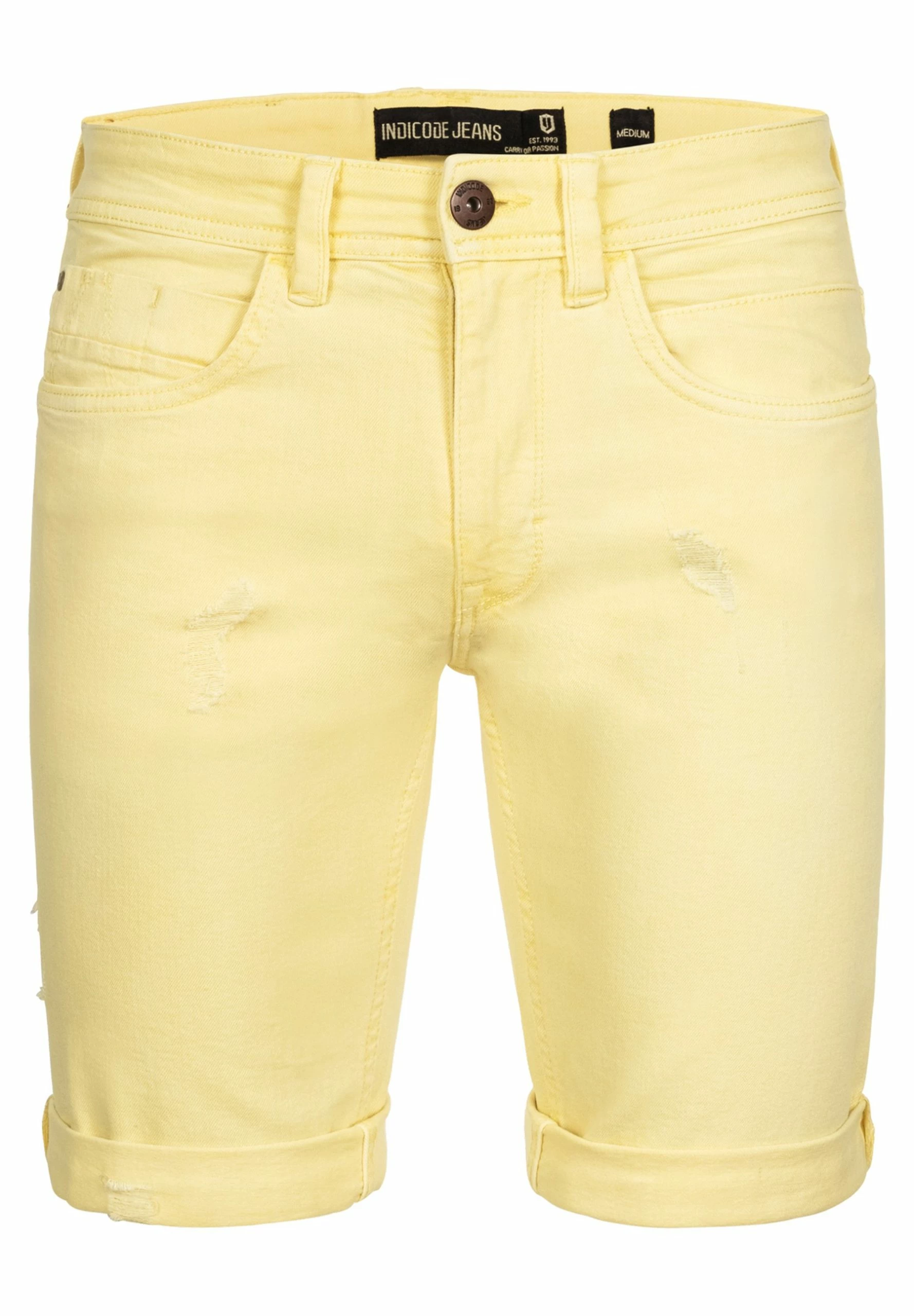 Indicode Jeans Jeansshort - Pale Banana 8 Indicode Jeans Jeansshort - Pale Banana - Afbeelding 6