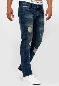Indicode Jeans Mcintyre - Straight Leg Jeans - Blue -Indicode Jeans Verkoop winkel 2a2c5a2b70574e7e9746031677c02bb2