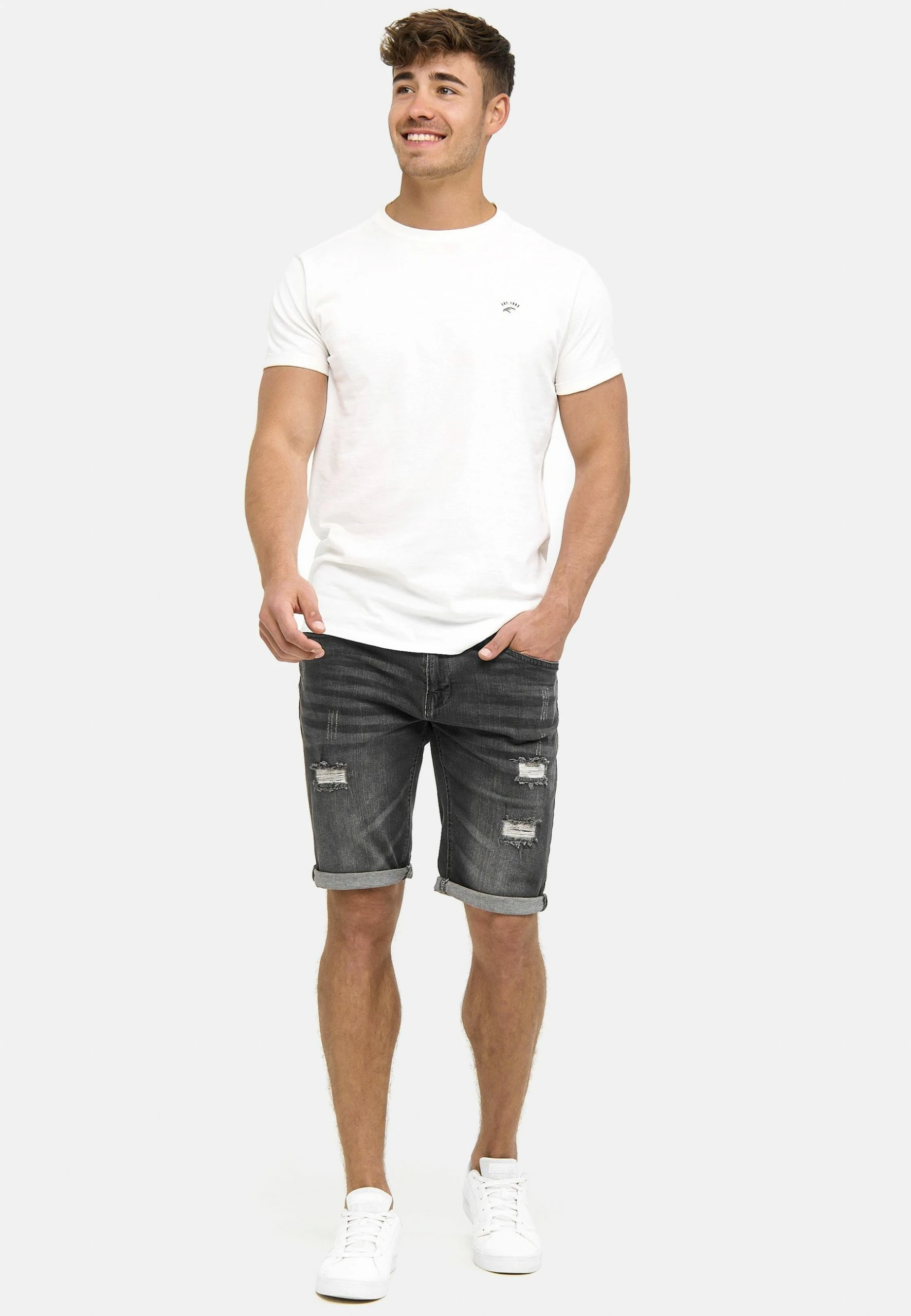 Indicode Jeans Cuba Caden - Jeansshort - Dark Grey 4 Indicode Jeans Cuba Caden - Jeansshort - Dark Grey - Afbeelding 2