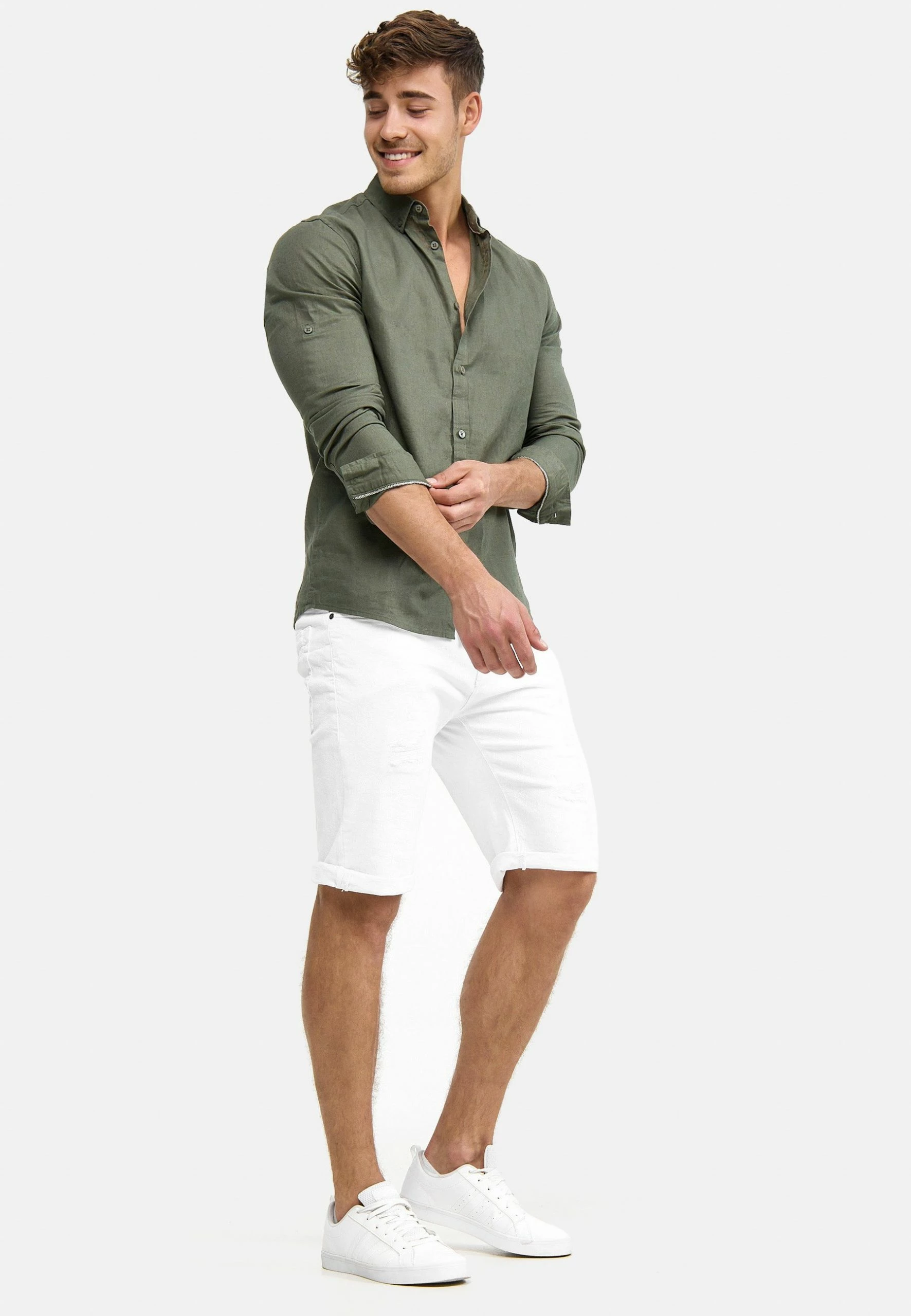 Indicode Jeans Cuba Caden - Jeansshort - Off-White 4 Indicode Jeans Cuba Caden - Jeansshort - Off-White - Afbeelding 2