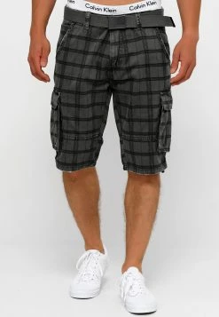 Indicode Jeans Blixt - Shorts - Raven Check