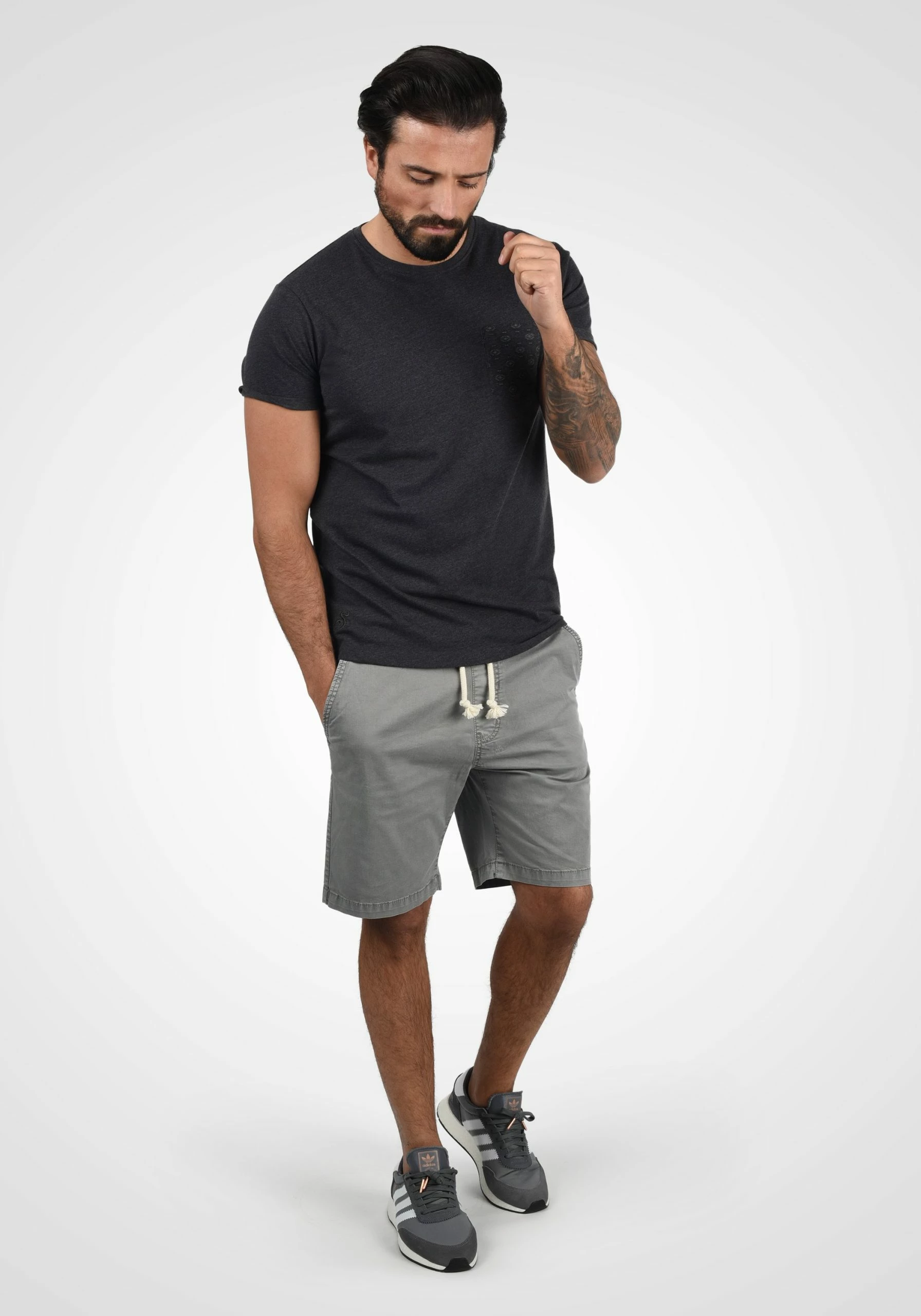 Indicode Jeans Idabbey - Shorts - Light Grey 4 Indicode Jeans Idabbey - Shorts - Light Grey - Afbeelding 2