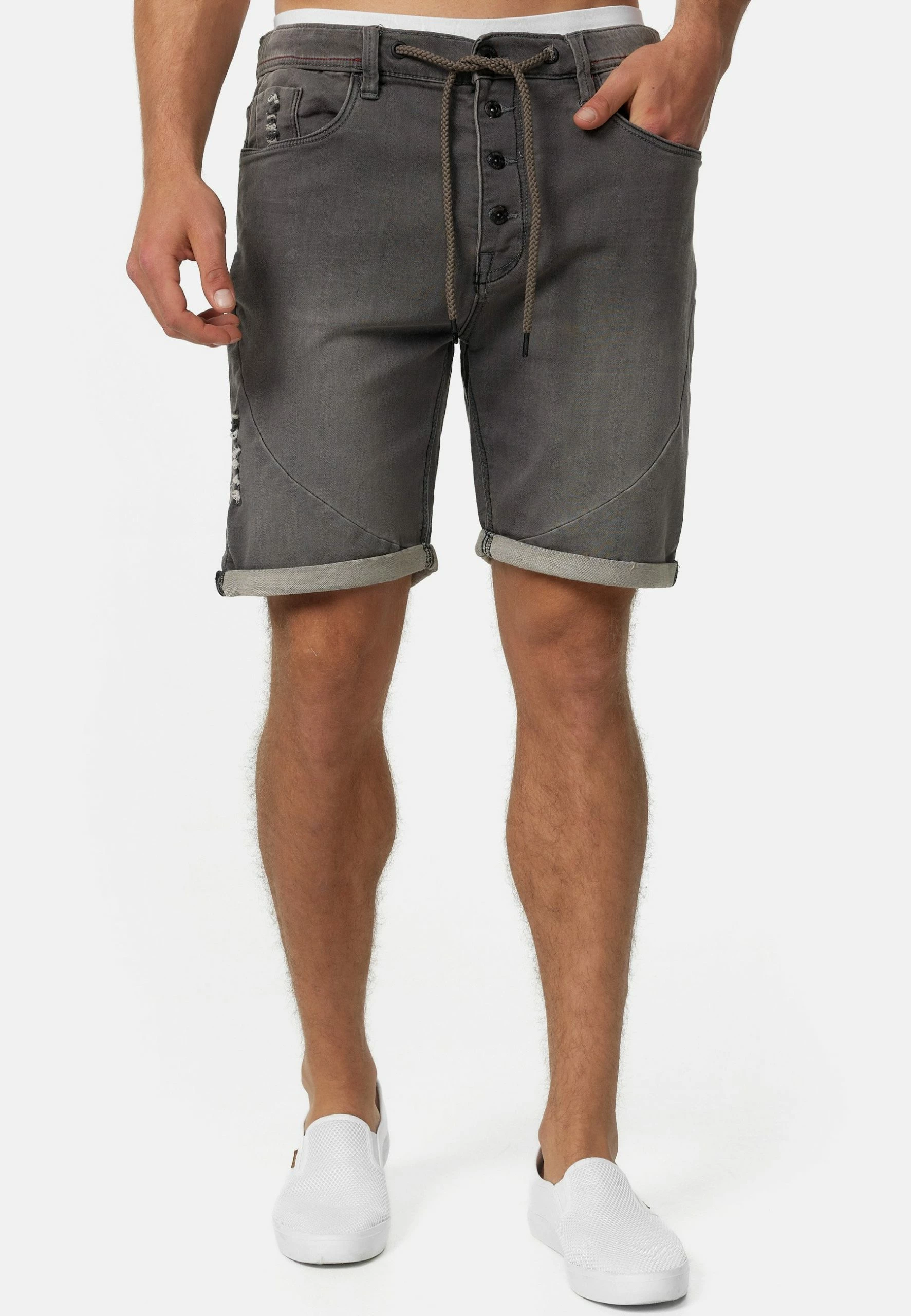 Indicode Jeans Jeansshort - Grey 3 Indicode Jeans Jeansshort - Grey
