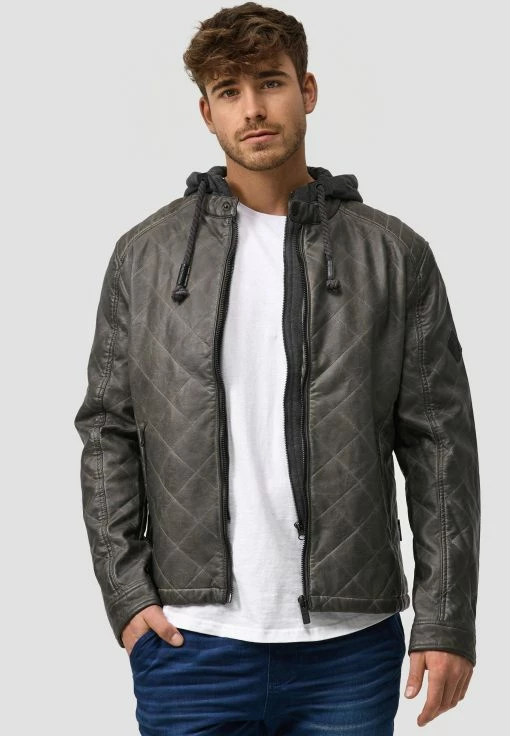 Indicode Jeans Eckrote - Imitatieleren Jas - Raven -Indicode Jeans Verkoop winkel fc30cdd9f6464c81922e6098a99b604c